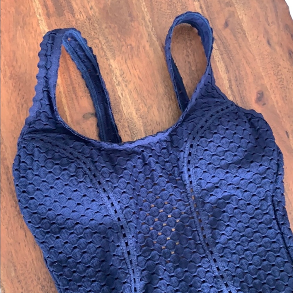 Eyelet Tank OnePiece Bathing Suit Gem